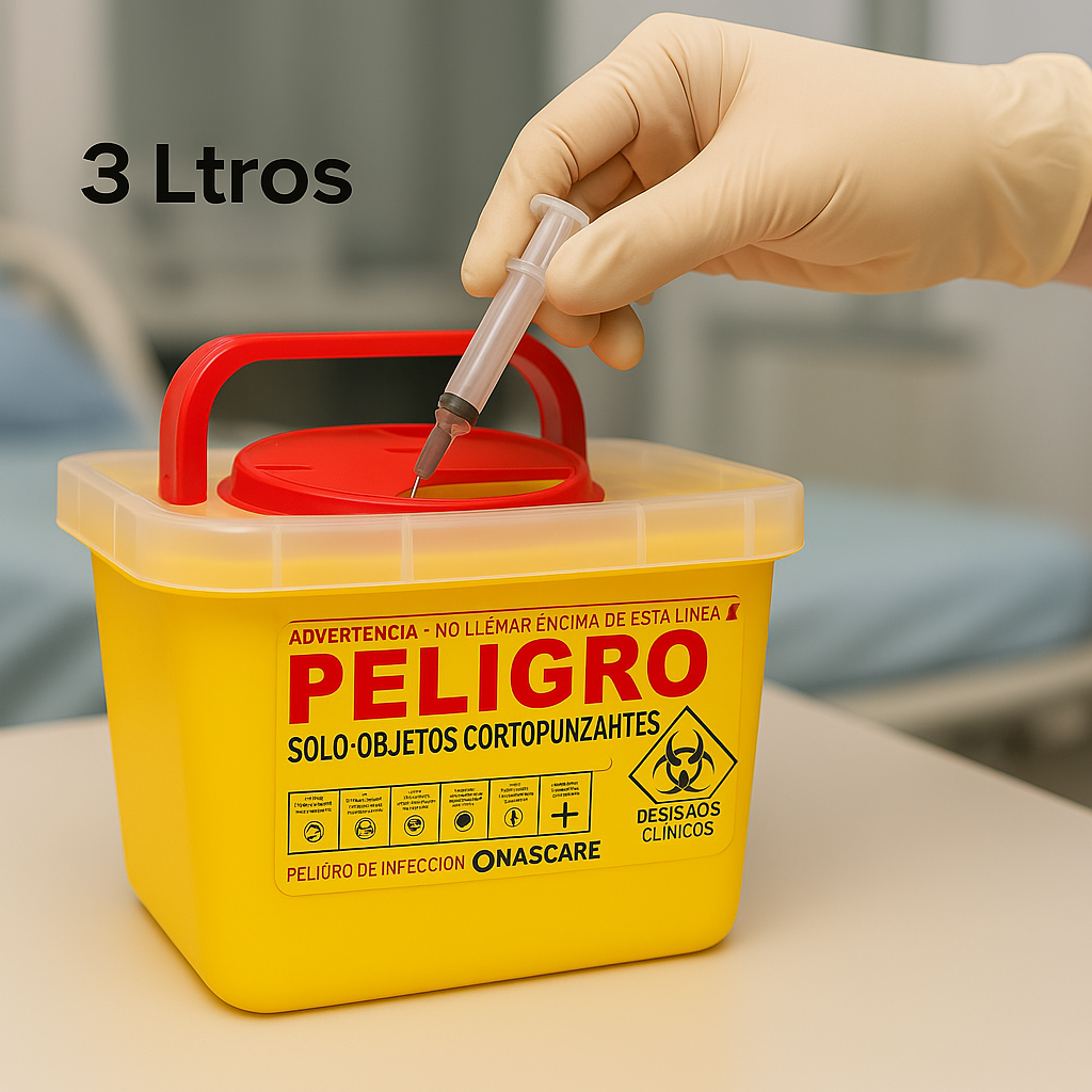 Caja Eliminación Cortopunzante 3L Amarilla | Seguridad Clínica tubo-de-muestras-insumos-mascarillas-guantes quirurgicos