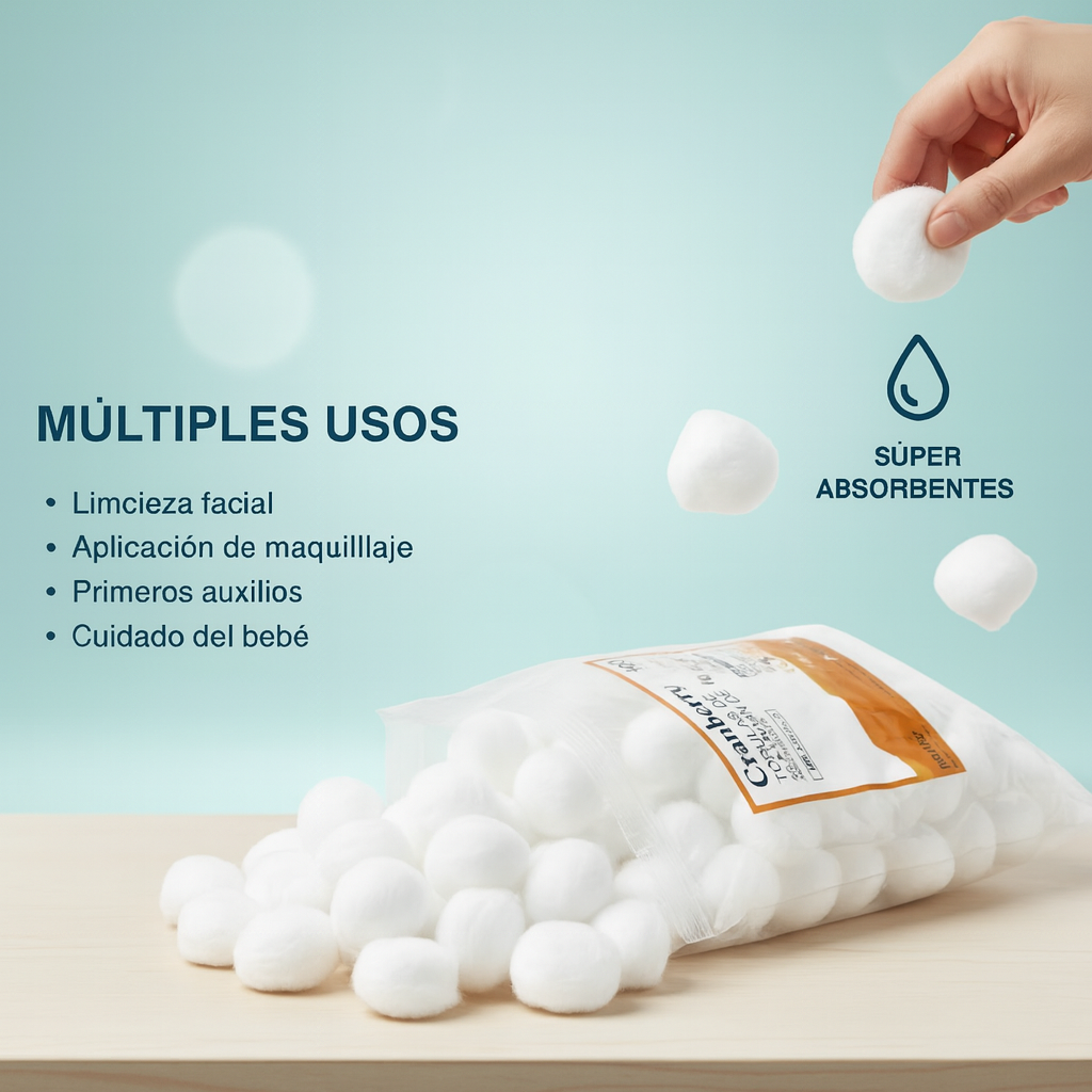 Tórulas de Algodón Cranberry 0,5 g / 1 g / 3,5 g – Bolsa 100 Unidades Absorbentes