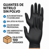 Guantes de Nitrilo Negro Sin Polvo | Caja x 100 unidades – Alta Resistencia y Protección Médica
