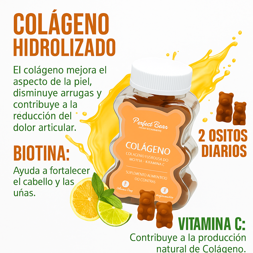 Gomitas de Colágeno para Piel, Cabello y Uñas – Perfect Bear | Sin Azúcar | 60 unidades-insumos-medicos-despacho