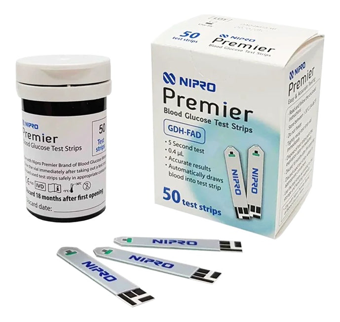 50 Tiras Reactivas Ó Cintas Nipro Premier + 50 Lancetas-insumos-medicos-despacho