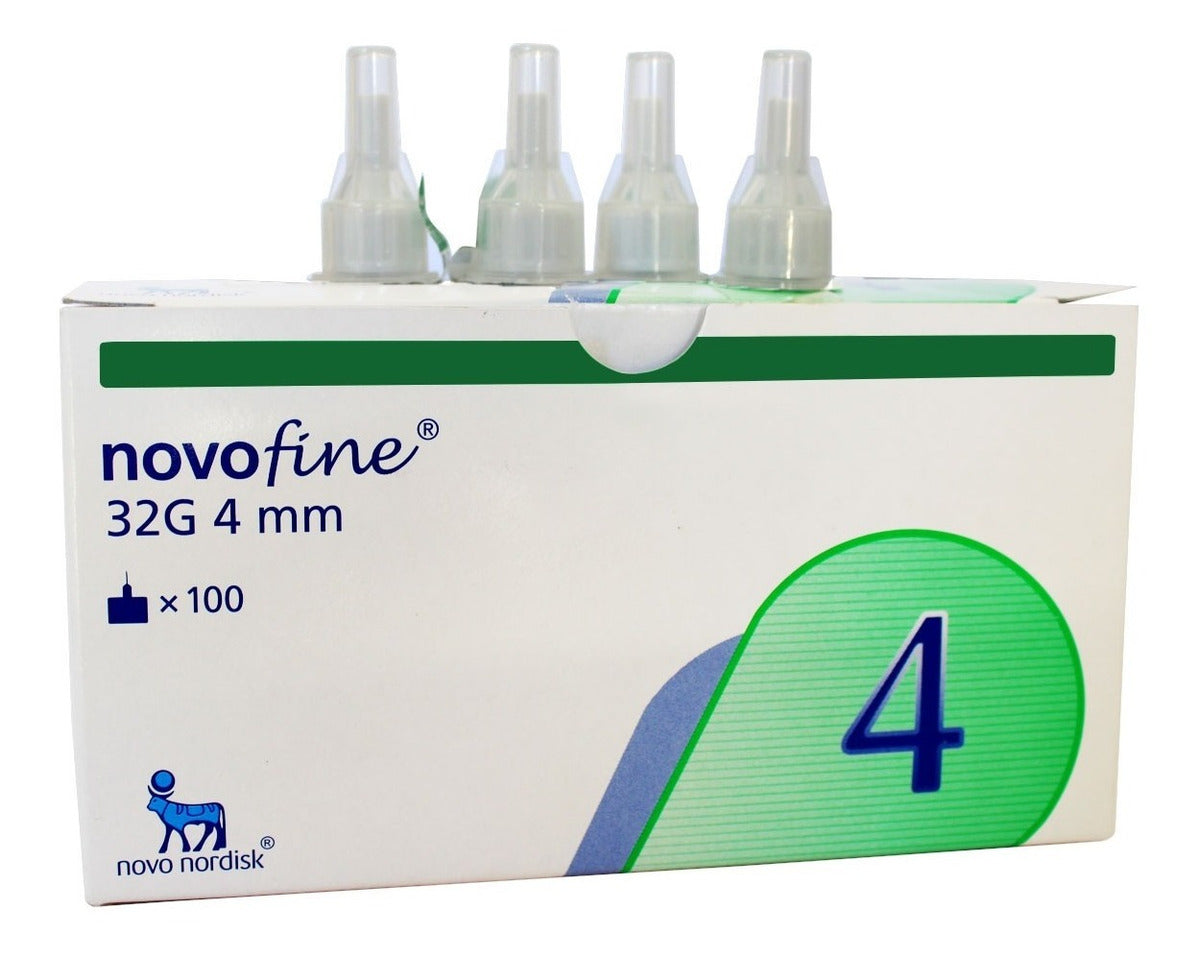 Aguja lápiz de insulina Novofine 32G X 4MM Victoza Saxenda caja de 100 unidades