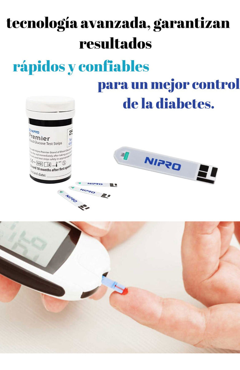 50 Tiras Reactivas Ó Cintas Nipro Premier + 50 Lancetas-insumos-medicos-despacho