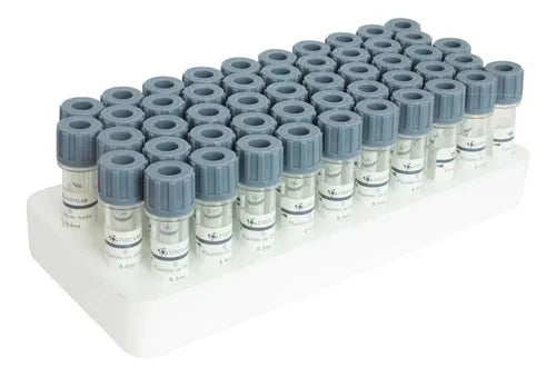 Tubo Capilar Glucosa 0,5 ml Tapa Gris | CE Na‑Fluoruro + Oxalato