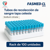 Tubo Tapa Celeste 0,5 ml Citrato Sodio | Pack x100