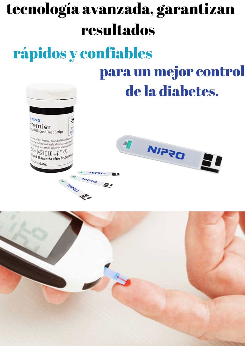 Tiras Reactivas Nipro Premier para Glucómetro | Pack x50 Unidades | GDH-FAD Alta Precisión-insumos-medicos-despacho