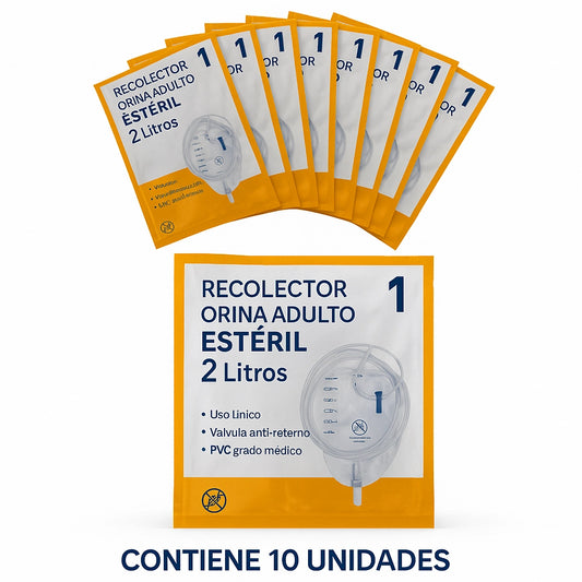 Recolector Orina Adulto 2L Cranberry | Pack x10 Estéril Desechable
