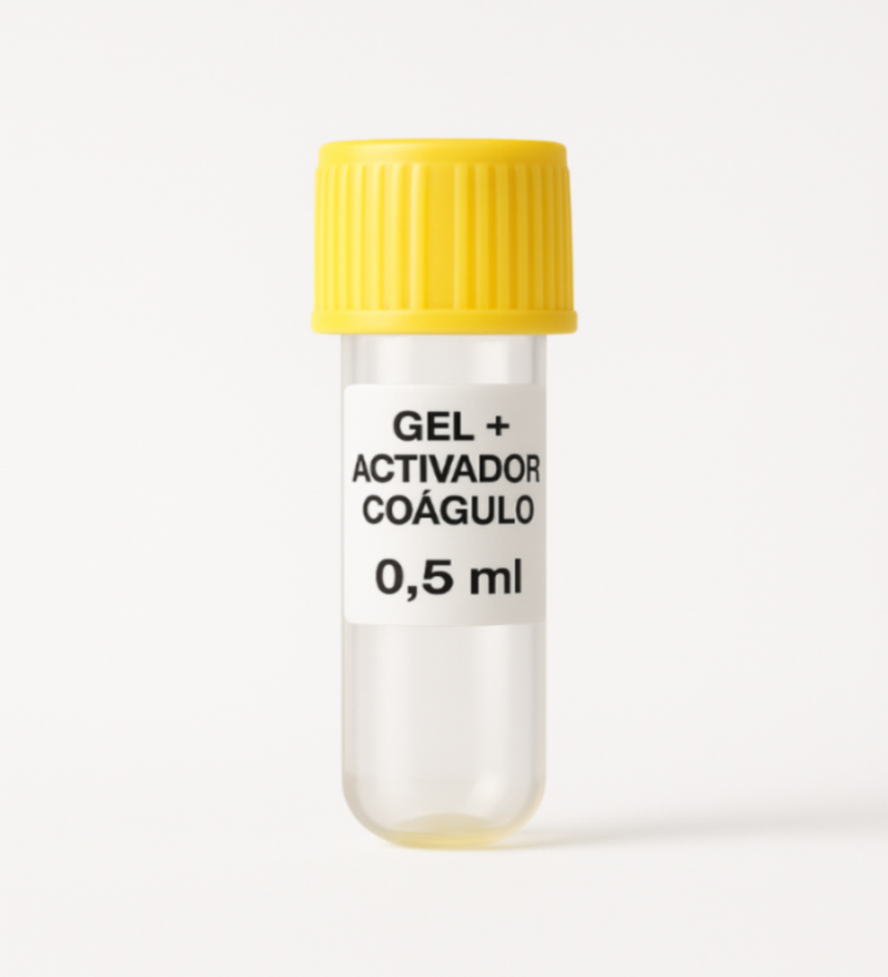 Tubo Tapa Amarilla 0,5 ml Gel Activador Coágulo - Pack 50 Unid | Impromini tubo-de-muestras-insumos-mascarillas-guantes quirurgicos