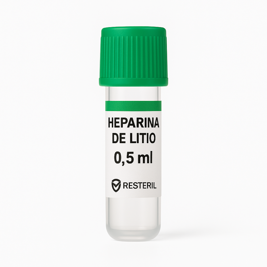 Tubo Tapa Verde 0,5 ml Heparina Litio Pack 50 Unid Impromini Sangre Capilar tubo-de-muestras-insumos-mascarillas-guantes quirurgicos