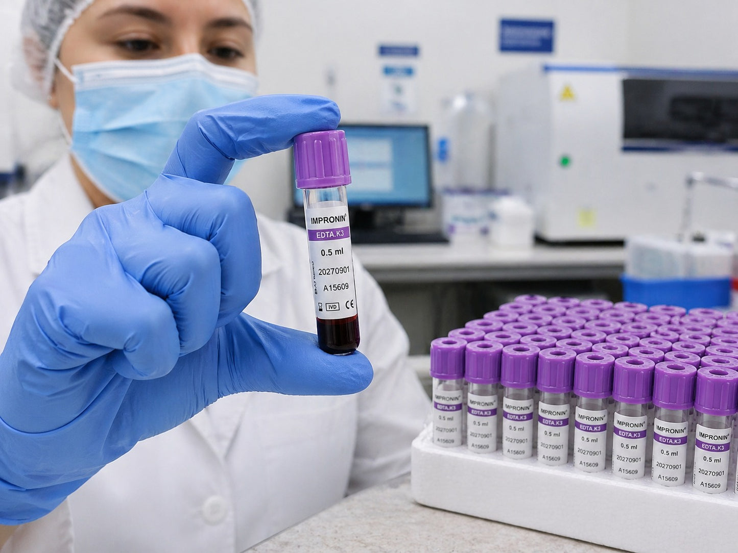 Tubo tapa lila EDTA K3 - 0,5 ml – Hematología