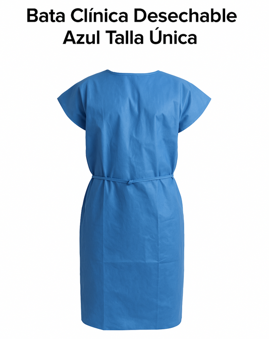 Bata de Paciente Desechable SMS Azul | Talla Única | Uso Clínico y Estético-insumos-medicos-despacho