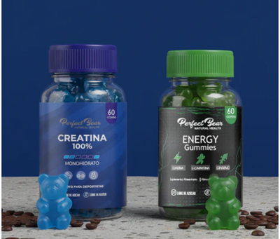 CREATINA Gomitas Energéticas Cafeína + L-Carnitina + Ginseng  60 Unidades