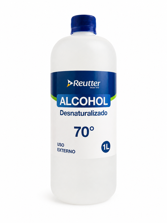 Alcohol Desnaturalizado 70% 1 Litro Reutter – Uso Externo Desinfección