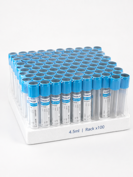 Tubo Vacutainer Tapa Celeste 4,5ml Citrato Sodio 3,2% x100