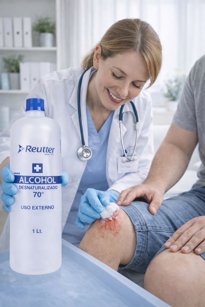Alcohol Desnaturalizado 70° 1 Litro  Reutter – FASMED.cl