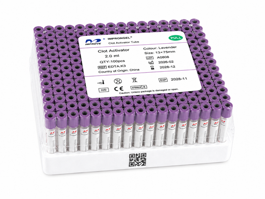 Tubo Vacutainer Tapa Lila 2ml EDTA K3 x100 | Hematología