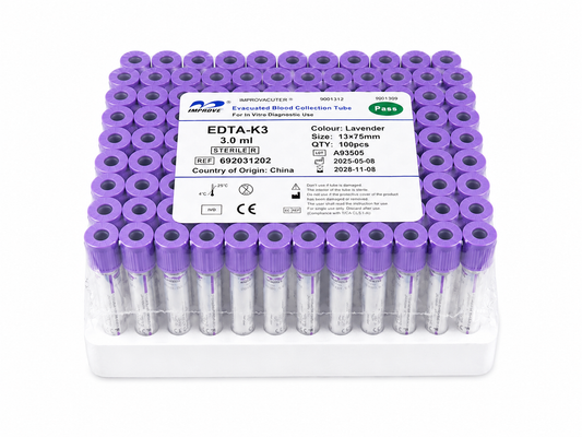 Tubo Vacutainer Tapa Lila 3ml EDTA K3 x100 | Hematología
