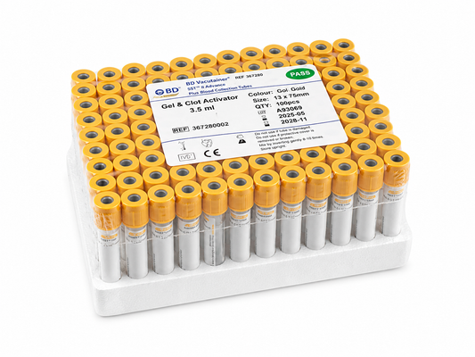 Tubo Tapa Amarillo 3,5ml Gel Activador x100 vacutainer | Bioquímica