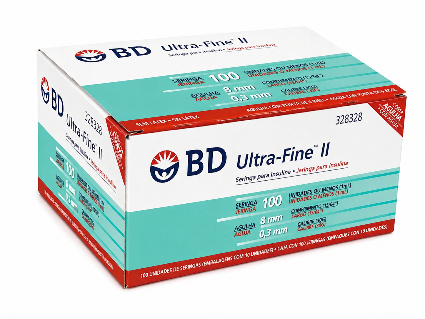 Jeringa Insulina BD Ultra-Fine 100UI 30G x8mm x100 | Diabéticos