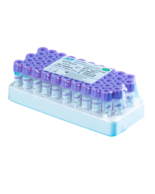 Tubo de Sangre EDTA K3 0,5 ml Tapa Lila – Hematología | Pack Médico Estéril