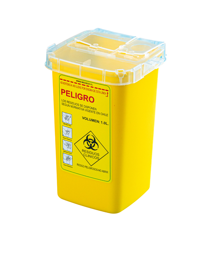 Caja Desechos Cortopunzantes Amarilla 1 L – FASMED.cl