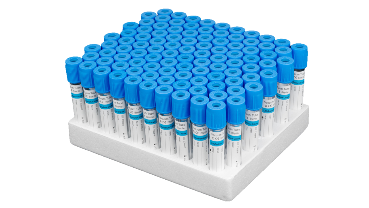 Tubo Vacutainer Tapa Celeste 4,5ml Citrato Sodio 3,2% x100