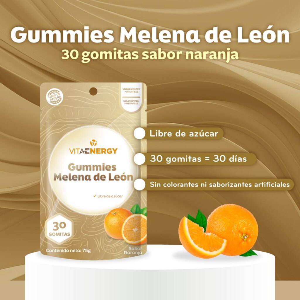 Gummies Melena de León 30 Unidades Sabor Naranja  VitaEnergy – FASMED.cl