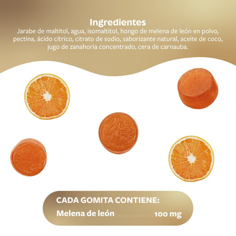 Gummies Melena de León 30 Unidades Sabor Naranja  VitaEnergy – FASMED.cl