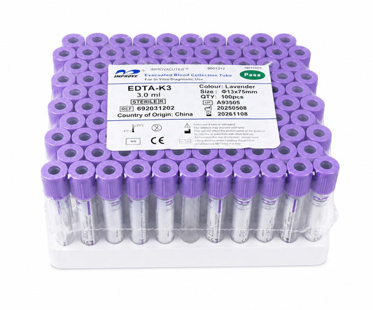 Tubo Vacutainer Tapa Lila 3ml EDTA K3 x100 | Hematología