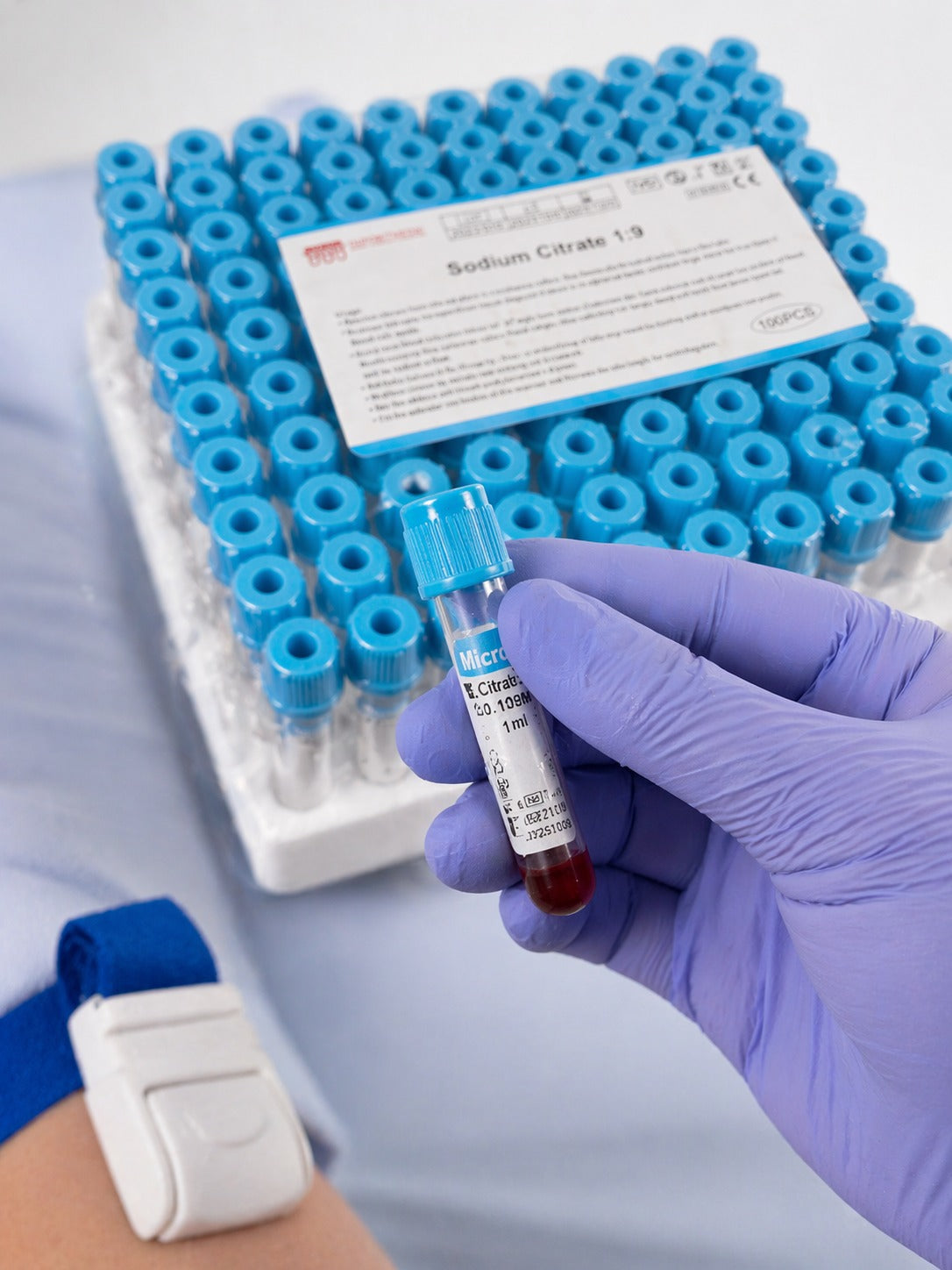 Tubo Vacutainer Tapa Celeste 0,5ml Citrato Sodio x100 | Coagulación