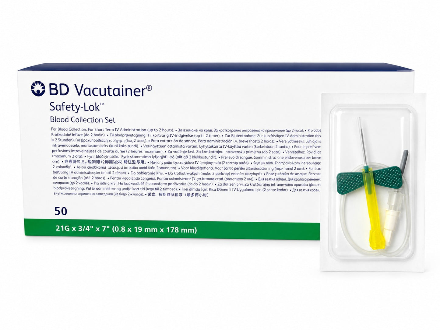 Mariposa Vacutainer BD con Sistema de Seguridad – Caja 50 Unidades
