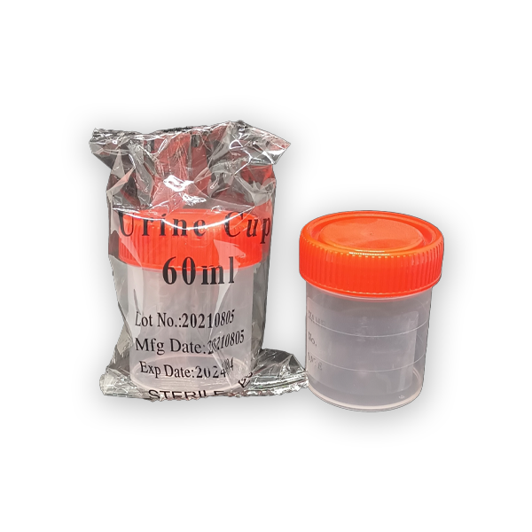 Frasco Estéril Orina 60 ml Tapa Roja  Caja 500 SV – FASMED.cl