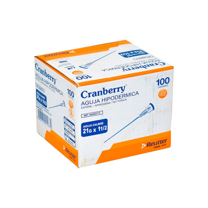 FASMED.CL aguja hipodermica Agujas Hipodérmicas Estériles Cranberry x100 | Varios Calibres