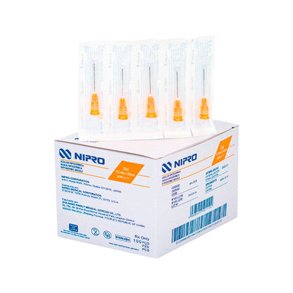 FASMED.CL Aguja Hipodérmica Agujas Hipodérmicas Nipro Desechables Caja x100
