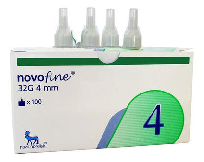 FASMED.CL Aguja lápiz de insulina Novofine Aguja lápiz de insulina Novofine 32G X 4MM Victoza Saxenda caja de 100 unidades