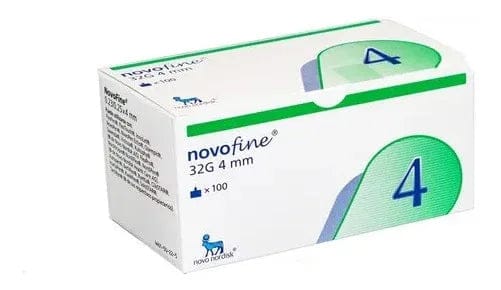 FASMED.CL Aguja lápiz de insulina Novofine Aguja lápiz de insulina Novofine 32G X 4MM Victoza Saxenda caja de 100 unidades