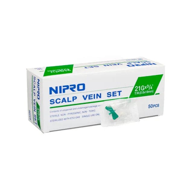 FASMED.CL Aguja Mariposa 21G x 3/4 Aguja Mariposa 21G x 3/4" Estéril  Nipro Caja Por 50 Unidades