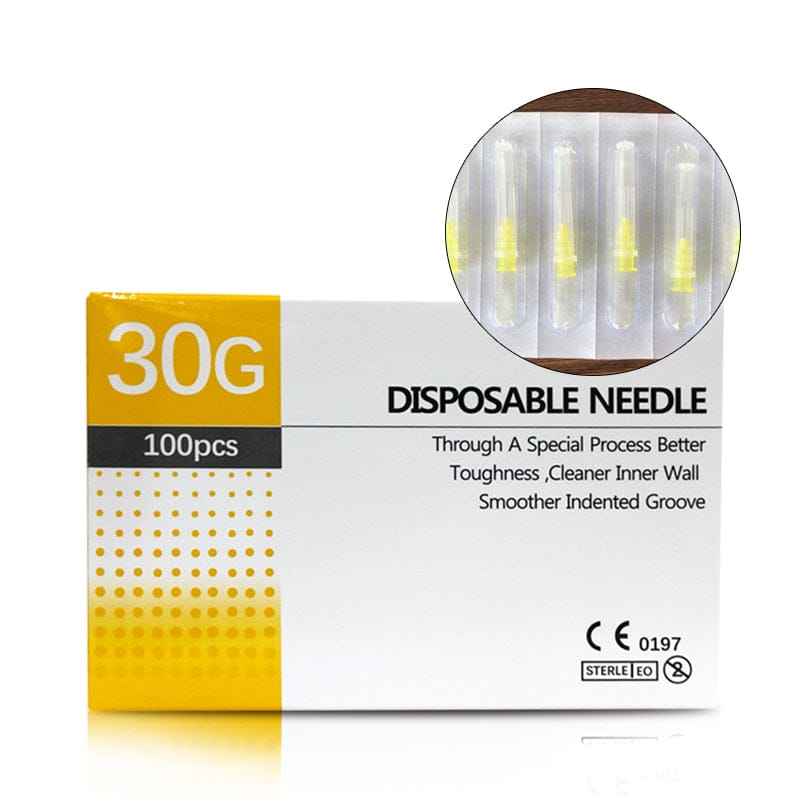 FASMED.CL aguja mesoterapia 30G x 13 mm Agujas Hipodérmicas para Mesoterapia Luer Lock 30G 32G 34G – Caja 100 Unidades