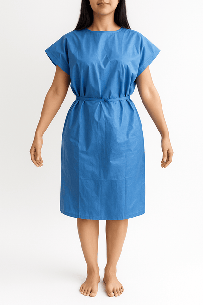 FASMED.CL Bata Desechable SMS Bata de Paciente Desechable SMS Azul | Talla Única | Uso Clínico y Estético