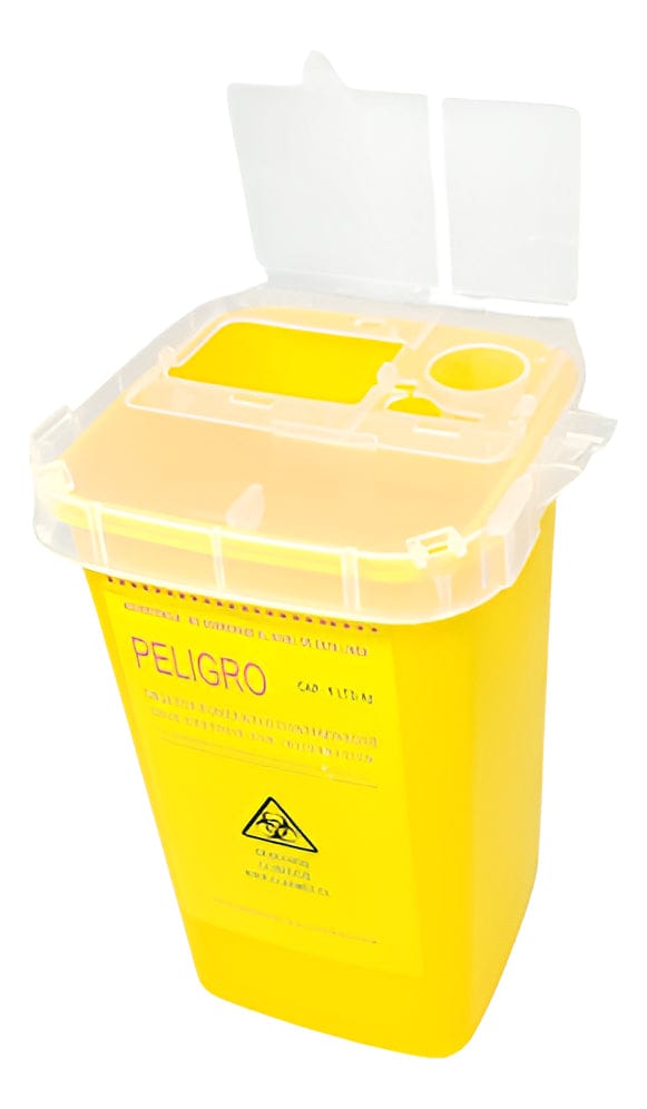 FASMED.CL Caja Eliminación Cortopunzante 1L Amarilla Caja Eliminación De Material Cortopunzante 1 Litro Amarilla
