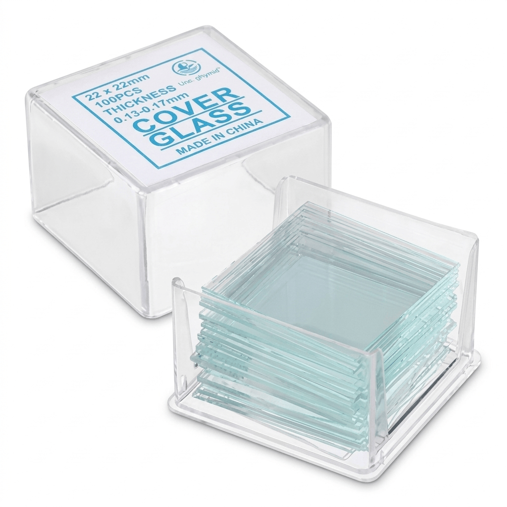 FASMED.CL Cubreobjetos para Microscopio Vidrio – Caja 100 Unidades Laboratorio