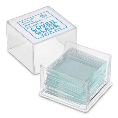 FASMED.CL Cubreobjetos para Microscopio Vidrio – Caja 100 Unidades Laboratorio