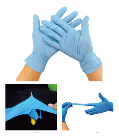 FASMED.CL Guantes de Nitrilo Guantes de Nitrilo Celeste – Tallas XS a XL – Caja x100