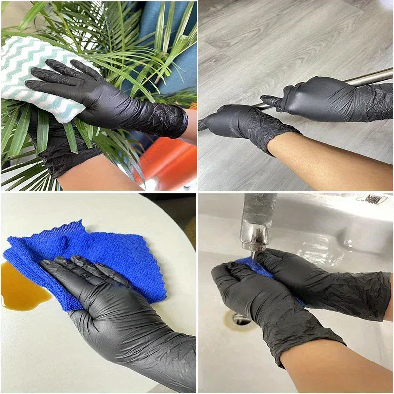 FASMED.CL Guantes de Nitrilo Negro Guantes de Nitrilo Negro Sin Polvo | Caja x 100 unidades – Alta Resistencia y Protección Médica
