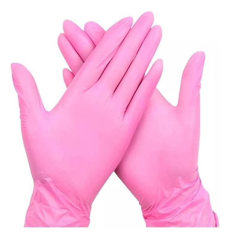 FASMED.CL Guantes de Nitrilo Rosado XS Guantes Nitrilo Rosado Sin Látex – Caja 100 unid (XS a XL)