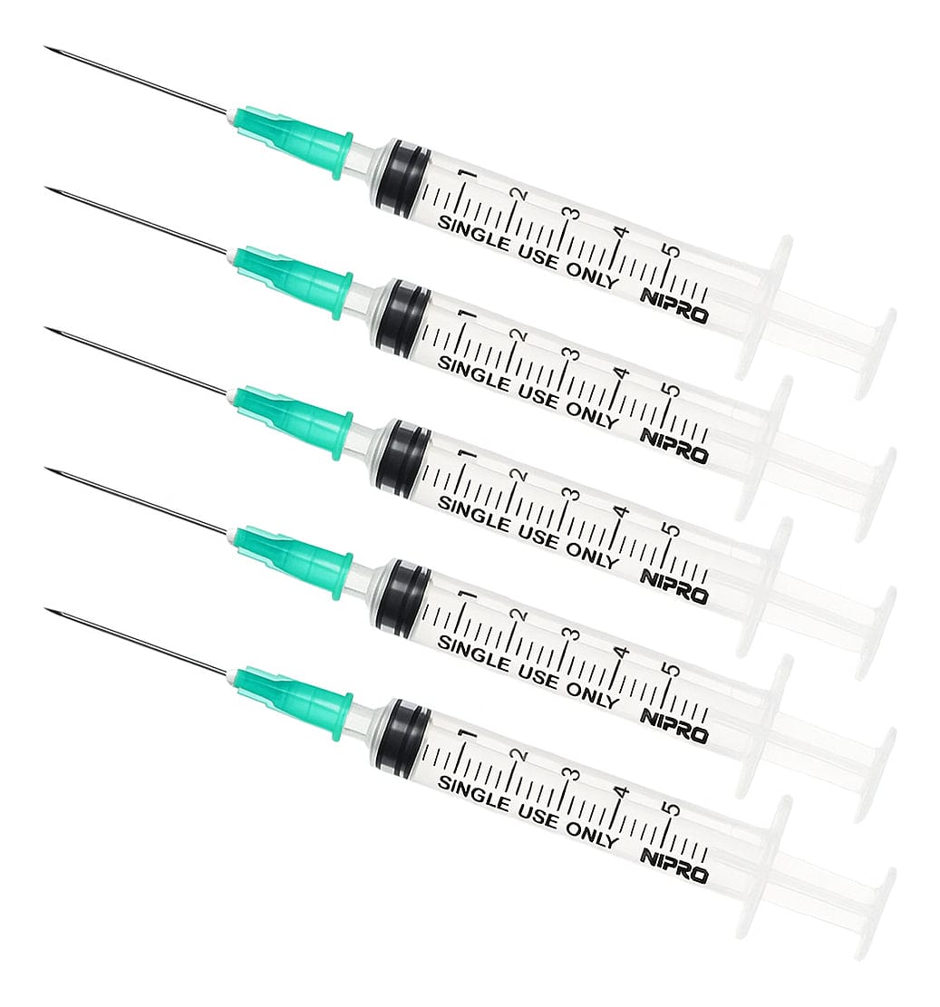 FASMED.CL Jeringa 5ml Luer Lock Desechable Con Aguja 21g X 1 1/2 100u