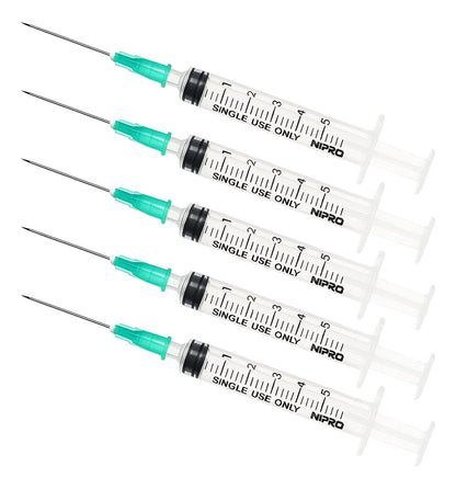 FASMED.CL Jeringa 5ml Luer Lock Desechable Con Aguja 21g X 1 1/2 100u