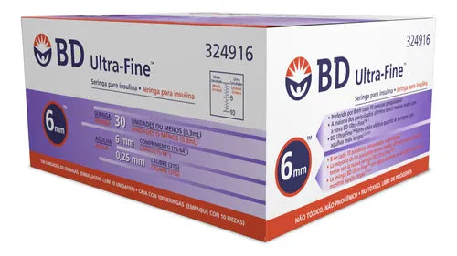 FASMED.CL Jeringa Insulina BD Ultra-Fine 0,3 mL 31G x 6 mm | Caja x 100