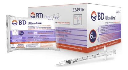 FASMED.CL Jeringa Insulina BD Ultra-Fine 0,3 mL 31G x 6 mm | Caja x 100