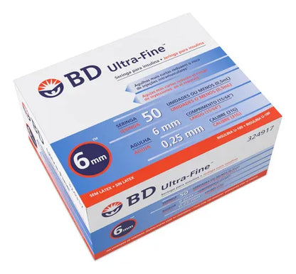 FASMED.CL Jeringa Insulina Jeringa Insulina BD Ultra-Fine 0,5 mL 31G x 6 mm | Caja x 100 Unidade
